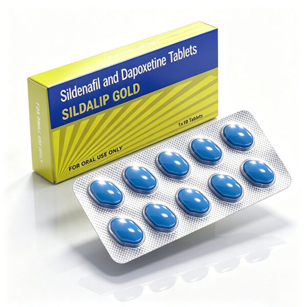 印度藍水晶 藍戰士 SILDALIP GOLD 威而鋼雙效片 黃藍外盒包裝圖
